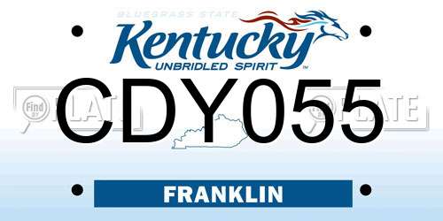 CDY055 Kentucky License Plate