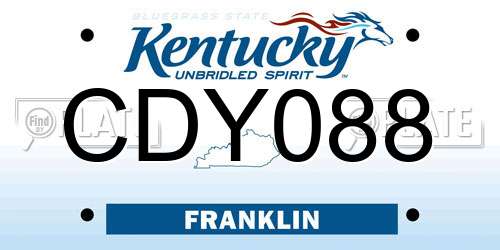 CDY088 Kentucky License Plate
