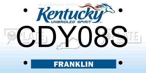 CDY08S Kentucky License Plate