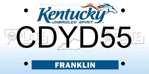 CDYD55 Kentucky License Plate
