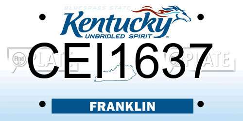 CEI1637 Kentucky License Plate