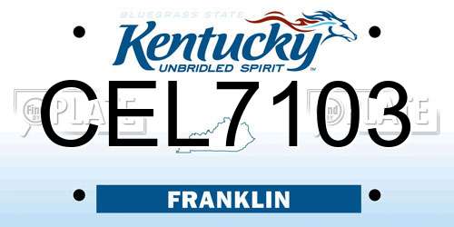 CEL7103 Kentucky License Plate