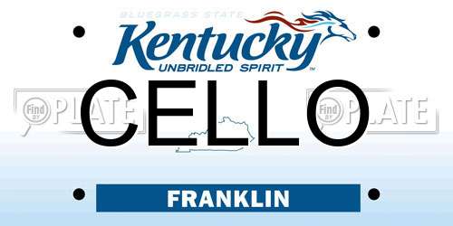 CELLO Kentucky License Plate