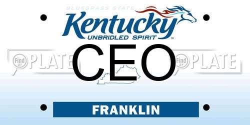CEO Kentucky License Plate