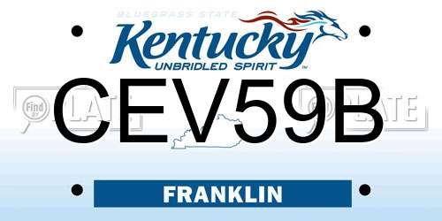CEV59B Kentucky License Plate