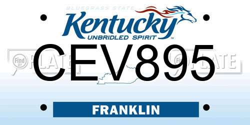 CEV895 Kentucky License Plate