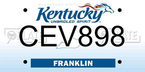CEV898 Kentucky License Plate