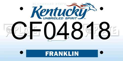 CF04818 Kentucky License Plate