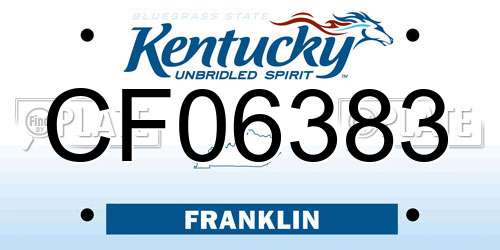 CF06383 Kentucky License Plate