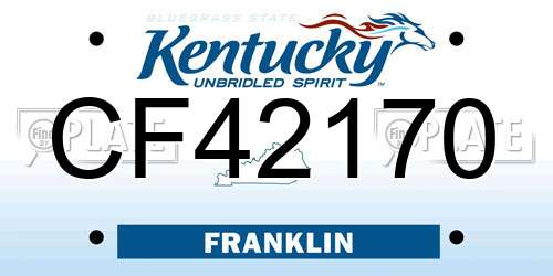 CF42170 Kentucky License Plate