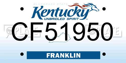 CF51950 Kentucky License Plate