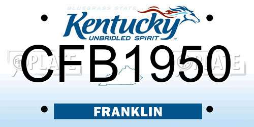 CFB1950 Kentucky License Plate