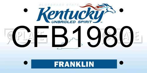 CFB1980 Kentucky License Plate