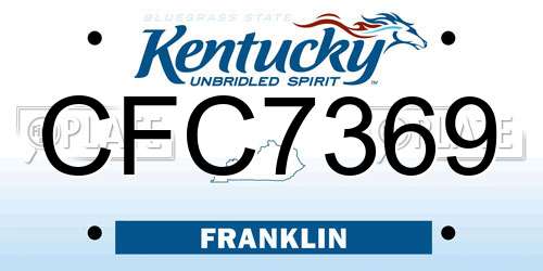CFC7369 Kentucky License Plate