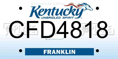 CFD4818 Kentucky License Plate