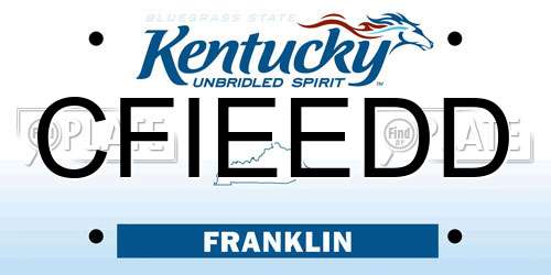 CFIEEDD Kentucky License Plate