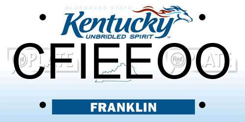 CFIEEOO Kentucky License Plate