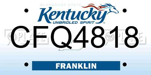 CFQ4818 Kentucky License Plate