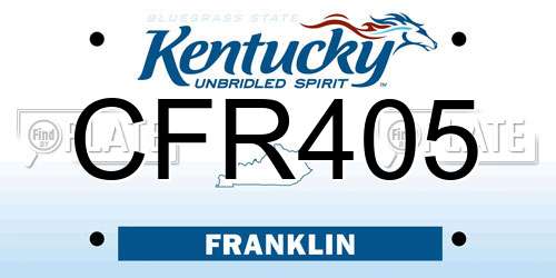 CFR405 Kentucky License Plate