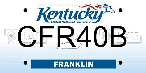 CFR40B Kentucky License Plate