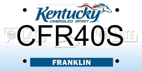CFR40S Kentucky License Plate