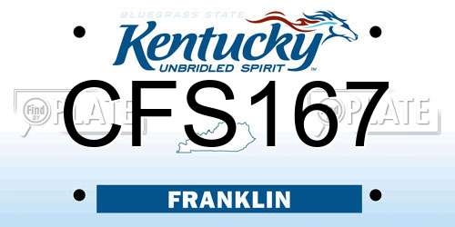 CFS167 Kentucky License Plate