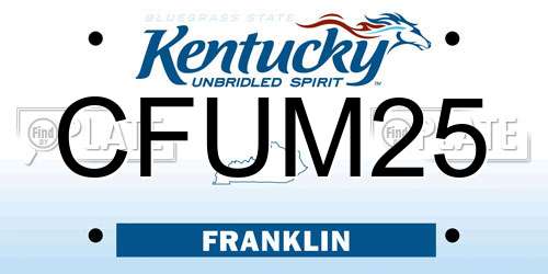 CFUM25 Kentucky License Plate