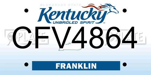 CFV4864 Kentucky License Plate
