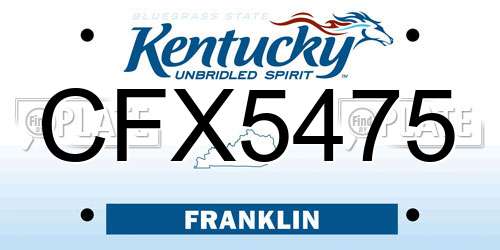 CFX5475 Kentucky License Plate