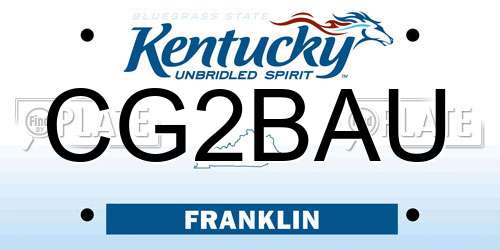 CG2BAU Kentucky License Plate