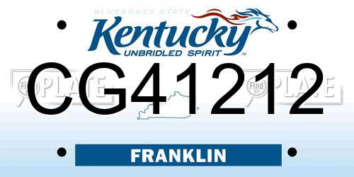 CG41212 Kentucky License Plate