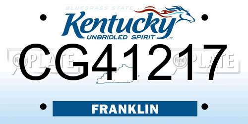 CG41217 Kentucky License Plate