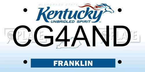 CG4AND Kentucky License Plate