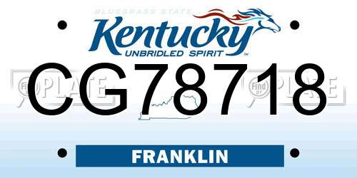 CG78718 Kentucky License Plate