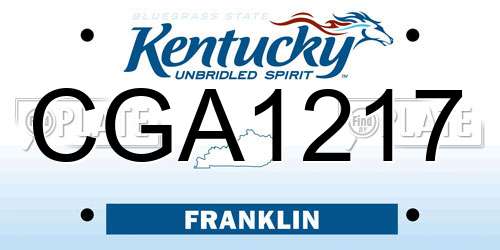 CGA1217 Kentucky License Plate
