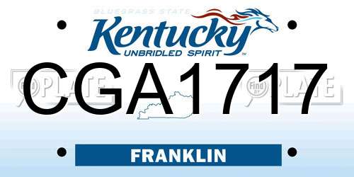 CGA1717 Kentucky License Plate