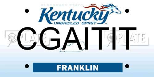 CGAITIT Kentucky License Plate