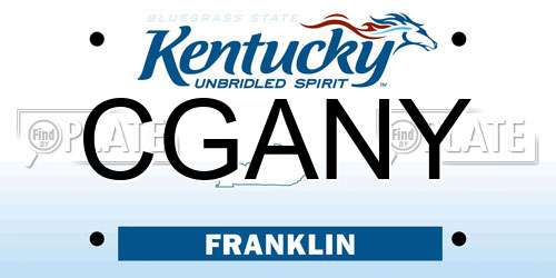 CGANY Kentucky License Plate