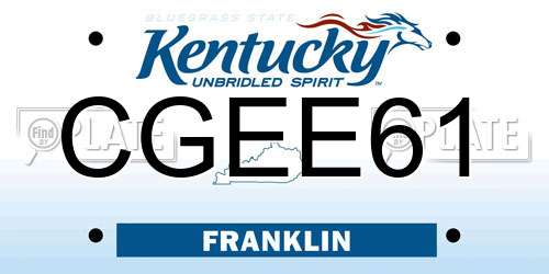 CGEE61 Kentucky License Plate