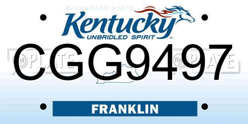 CGG9497 Kentucky License Plate