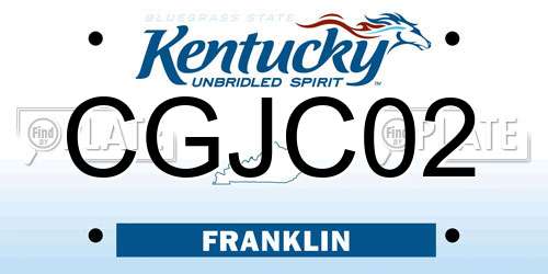 CGJC02 Kentucky License Plate
