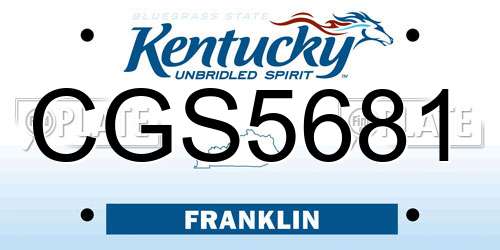 CGS5681 Kentucky License Plate