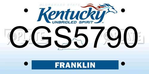 CGS5790 Kentucky License Plate