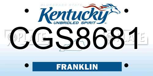CGS8681 Kentucky License Plate