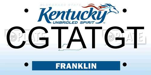 CGTATGT Kentucky License Plate