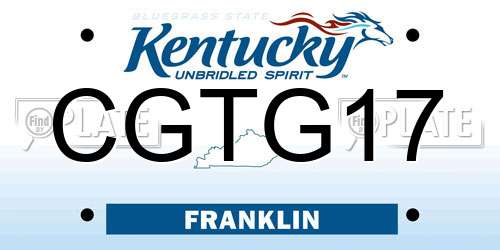CGTG17 Kentucky License Plate