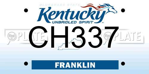 CH337 Kentucky License Plate