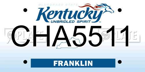 CHA5511 Kentucky License Plate