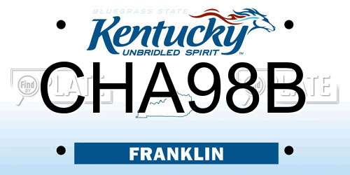 CHA98B Kentucky License Plate