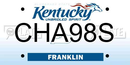 CHA98S Kentucky License Plate